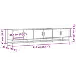 vidaXL Meuble TV sonoma gris 210x35x41 cm bois d'ingénierie