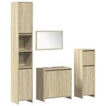 vidaXL Ensemble de meubles de salle de bain 4 Pièces chêne sonoma