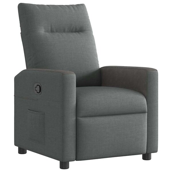 vidaXL Fauteuil inclinable en tissu gris foncé