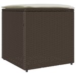 vidaXL Coffre de Rangement Extérieur Brun et Crème Rotin Moyen Rangement