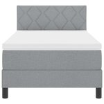 vidaXL Lit à ressorts avec matelas Gris clair 90 x 200 cm tissu