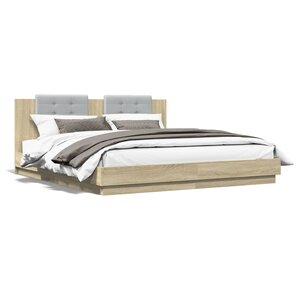 vidaXL Cadre de lit sans matelas chêne sonoma 200x200 cm