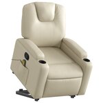 vidaXL Fauteuil inclinable de massage Crème Similicuir