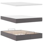 VidaXL Cadre de lit ottoman avec matelas gris 140x200 cm similicuir