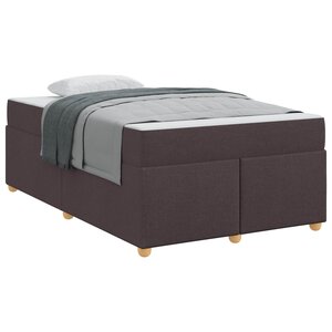 vidaXL Cadre de lit avec matelas Marron foncé 120 x 200 cm tissu