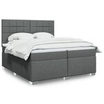 vidaXL Sommier à lattes de lit avec matelas Gris foncé 200x200cm Tissu