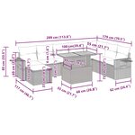 vidaXL Salon de jardin avec coussins 9 Pièces beige résine tressée