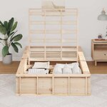 vidaXL Cadre de lit Pin massif 210 x 118 x 30 cm Pin massif