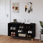 vidaXL Armoire à chaussures Noir 102x36x60 cm Bois d'ingénierie