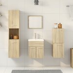 vidaXL Ensemble de meubles de salle de bain 5 Pièces chêne sonoma