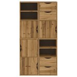vidaXL Armoires latérales 4 Pièces ODDA 40x24x79 cm bois massif pin