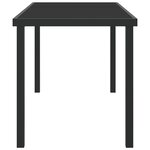 vidaXL Table de jardin noire 140x80x73 cm en verre trempé
