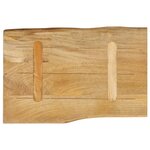 vidaXL Dessus de table 50x40x2 5 cm bord vivant bois massif manguier