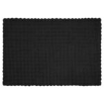 vidaXL Couverture en Fourrure de Lapin Synthétique Noir 150 x 220 cm