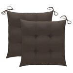 vidaXL Chaises de jardin avec coussins lot de 2 Acacia solide et acier