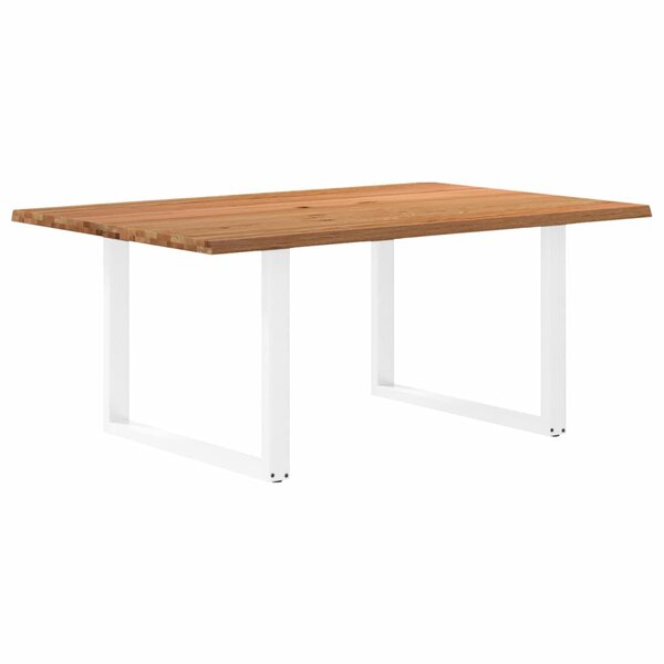 vidaXL Table à manger marron clair bois de chêne massif rectangulaire