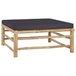 vidaXL Salon de jardin 8 Pièces avec coussins gris foncé bambou