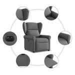 vidaXL Fauteuil inclinable électrique Gris foncé Tissu
