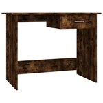 Bureau table poste de travail meuble d'ordinateur informatique étude chêne fumé 100 x 50 x 76 cm bois d'ingénierie brun 02_0023564