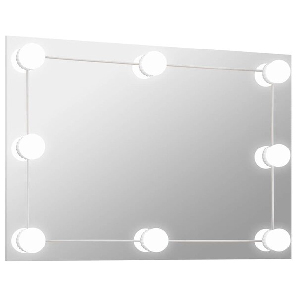 vidaXL Miroir mural avec lampes LED Rectangulaire Verre
