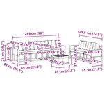 vidaXL Ensemble de canapés d'extérieur 8 pc Naturel et Beige
