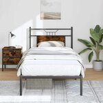 vidaXL Cadre de lit sans matelas chêne fumé 80x200cm bois d'ingénierie