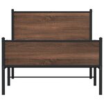 vidaXL Cadre de lit en métal sans matelas chêne marron 100x190 cm