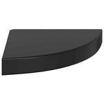 vidaXL Étagères d'angle flottantes 2Pièces noir brillant 25x25x3 8cm MDF