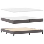 vidaXL Lit à ressorts avec matelas Gris 200 x 200 cm Simili cuir