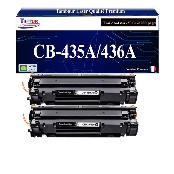T3AZUR -2x Toners compatibles avec HP CB435A (35A) pour HP LaserJet P1005  P1006