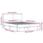 vidaXL Cadre de lit sans matelas chêne fumé 135x190 cm
