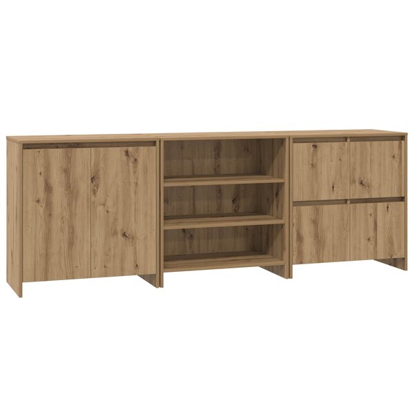 vidaXL Buffet 3 Pièces Chêne artisanal 70 x 41 x 75 cm Bois d'ingénierie