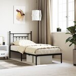 vidaXL Cadre de lit métal sans matelas avec tête de lit noir 90x190 cm