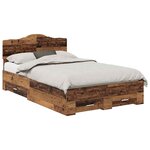 vidaXL Cadre de lit Bois ancien 120 x 190 cm Bois d'ingénierie