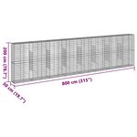 vidaXL Panier gabion avec couvercle 800x50x200 cm fer galvanisé