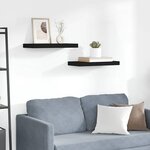 vidaXL Étagères murales flottantes 2 Pièces noir 50x23x3 8 cm MDF