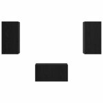 vidaXL Ensemble meuble TV 3 Pièces Chêne noir Bois d'ingénierie