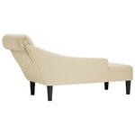 vidaXL Fauteuil long avec coussin et accoudoir droit crème tissu