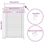 vidaXL Store plissé 70x150 cm Blanc