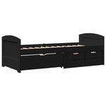 vidaXL Lit de jour avec 5 tiroirs sans matelas IRUN noir 90x200 cm