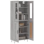 vidaXL Buffet haut Sonoma gris 69 5x34x180 cm Bois d'ingénierie
