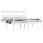 vidaXL Lit pour personne âgée sans matelas blanc 200x200cm bois massif