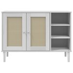 vidaXL Buffet SENJA aspect rotin blanc 112x40x80cm bois massif de pin