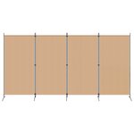 vidaXL Paravent 4 panneaux Beige 346 x 180 cm Tissu