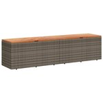 vidaXL Boîte de rangement de jardin gris résine tressée bois d'acacia