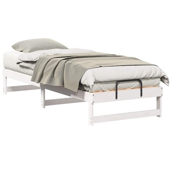 vidaXL Cadre de lit Blanc 90 x 210 cm Pin massif