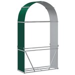 vidaXL Porte-bûches vert 120x45x210 cm acier galvanisé
