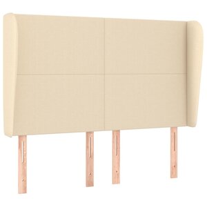 vidaXL Tête de lit avec oreilles Crème 147x23x118/128 cm Tissu