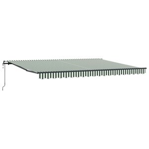 vidaXL Auvent Rétractable Vert et blanc 450 × 300 cm