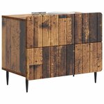 vidaXL Cabinet de chevet avec tiroir Bois ancien 62 x 34 5 x 49 5 cm